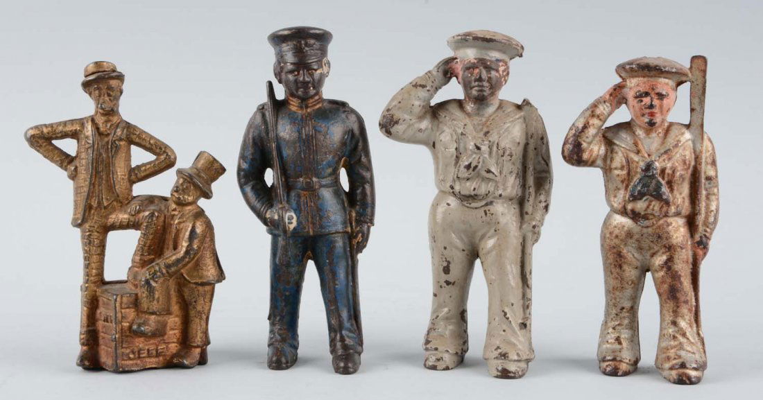 Lot of 4: Cast Iron Figure Still Banks. (1 of 1)