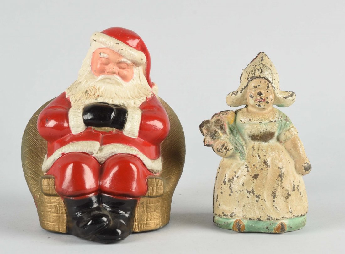 Lot Of 2: Santa Claus & Dutch Girl Still Banks. (1 of 1)