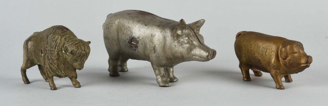 Lot of 3: Cast Iron Animal Banks. (1 of 1)