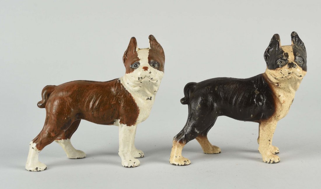 Lot Of 2: Cast Iron Boxer Dog Banks.: Condition (Very Good - Excellent). Size Each: 6'' L.