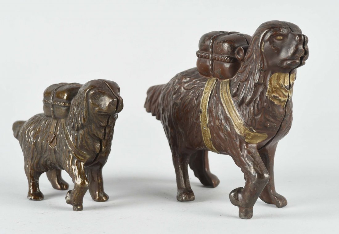 Lot of 2: Cast Iron St. Bernard Still Banks. (1 of 1)