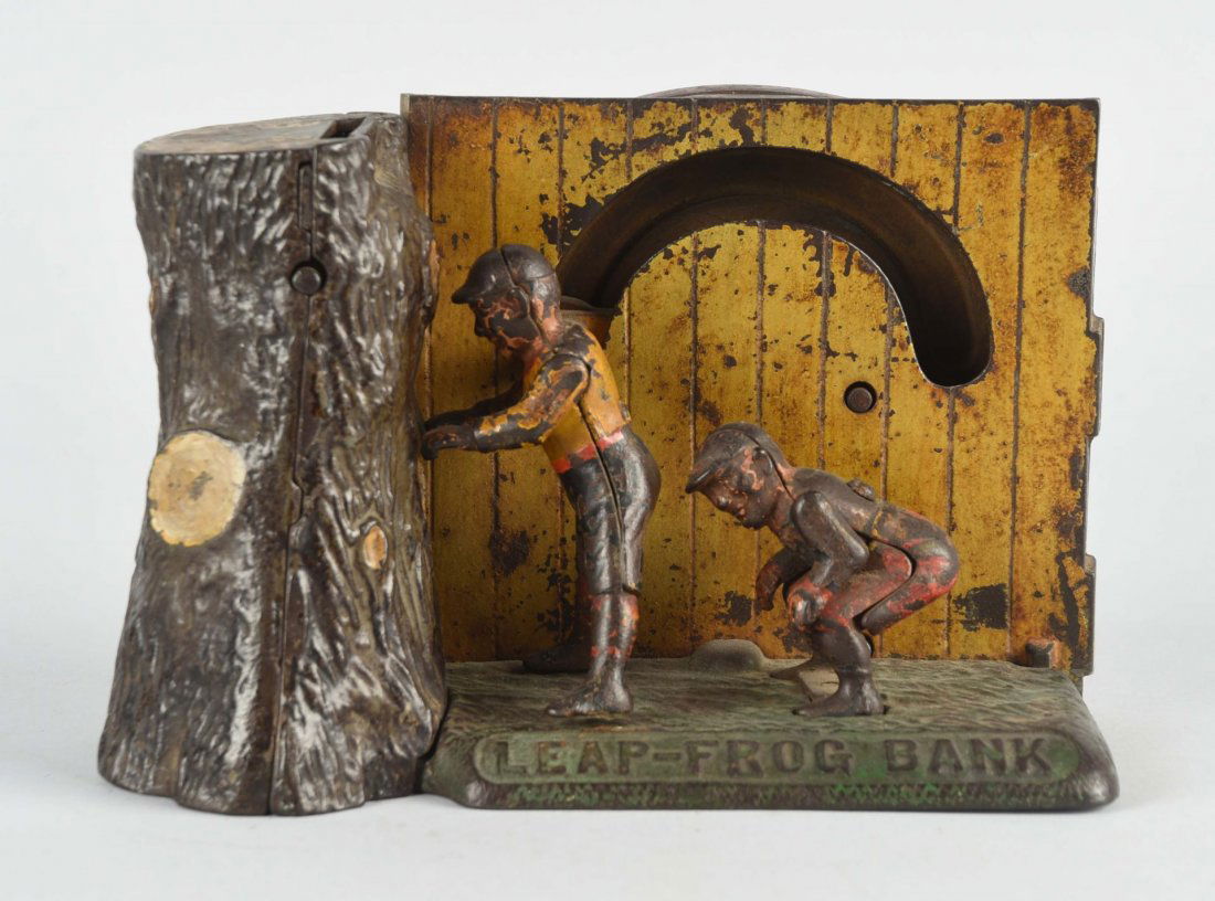 Cast Iron Leap Frog Mechanical Bank. (1 of 2)