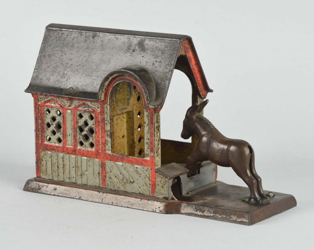 Mule Entering Barn Mechanical Bank. (1 of 2)