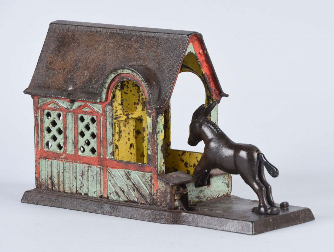 Mule Entering Barn Mechanical Bank. (1 of 1)