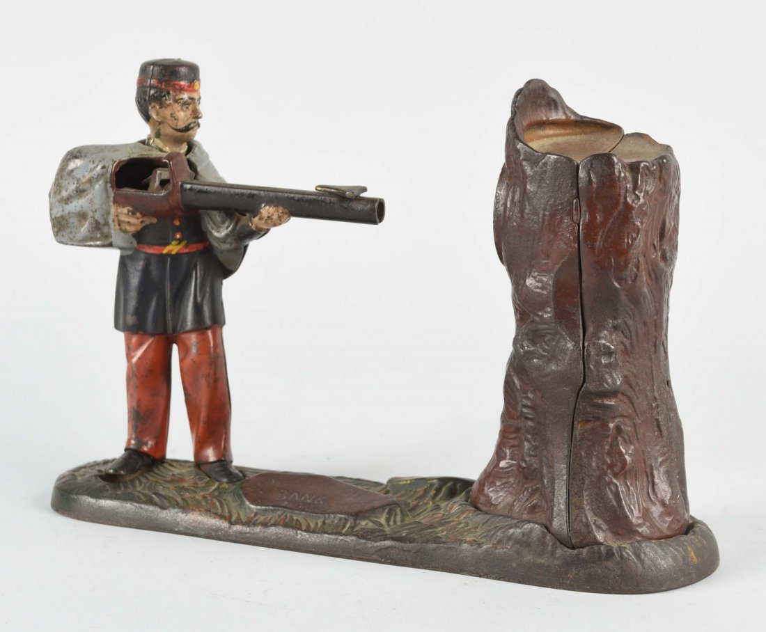 Cast Iron Creedmoor Mechanical Bank. (1 of 2)