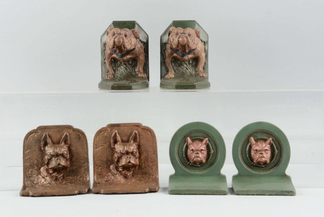 Lot of 3 pairs: Cast Iron Dog Bookends. (1 of 1)