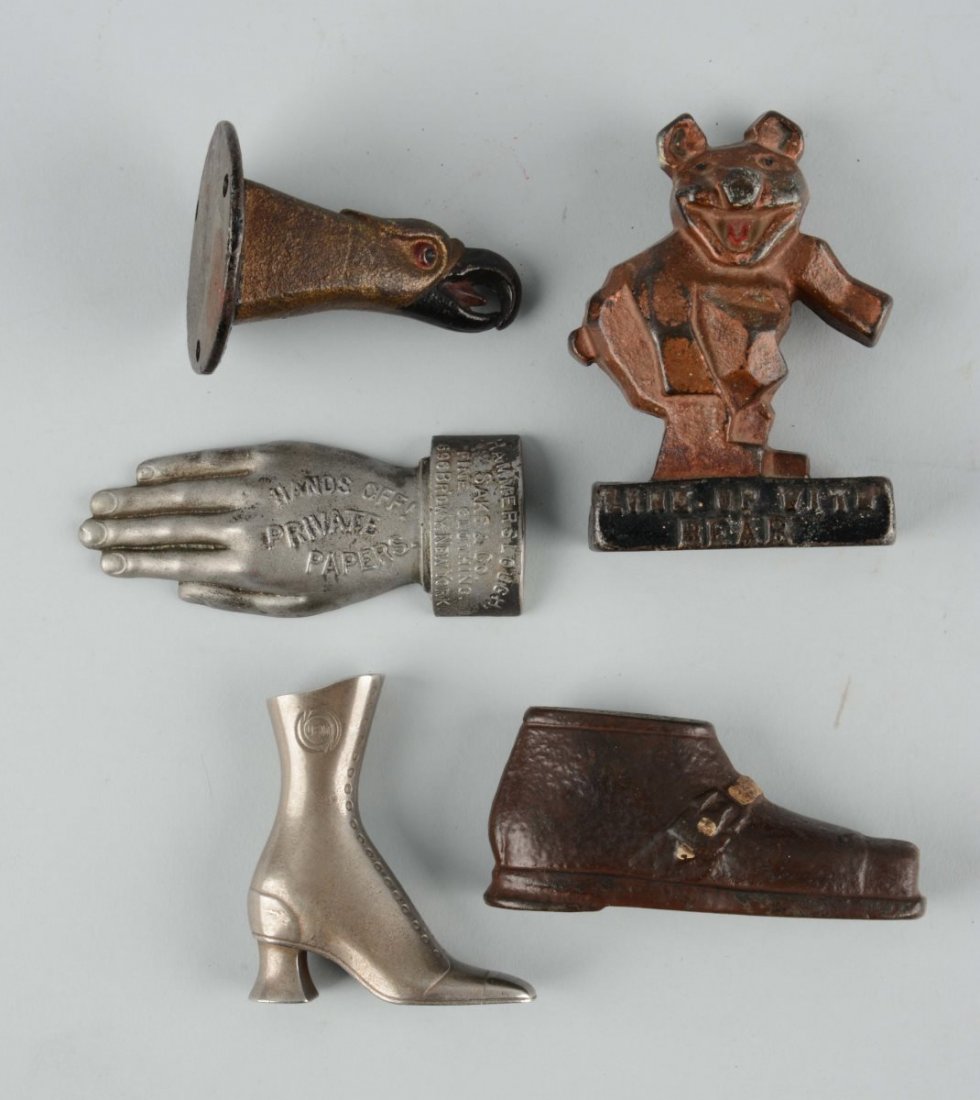 Lot of 5: Cast Iron Figural Paperweights (1 of 1)