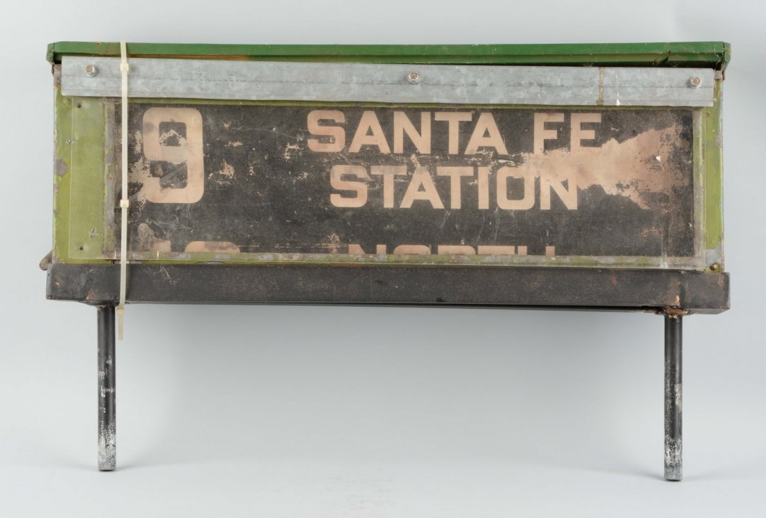 Large Steel Train Station Schedule Sign. (1 of 1)