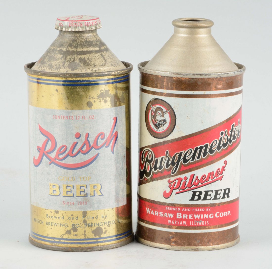 Lot Of 2: Burgemeister & Reisch Beer Cone Tops. (1 of 1)