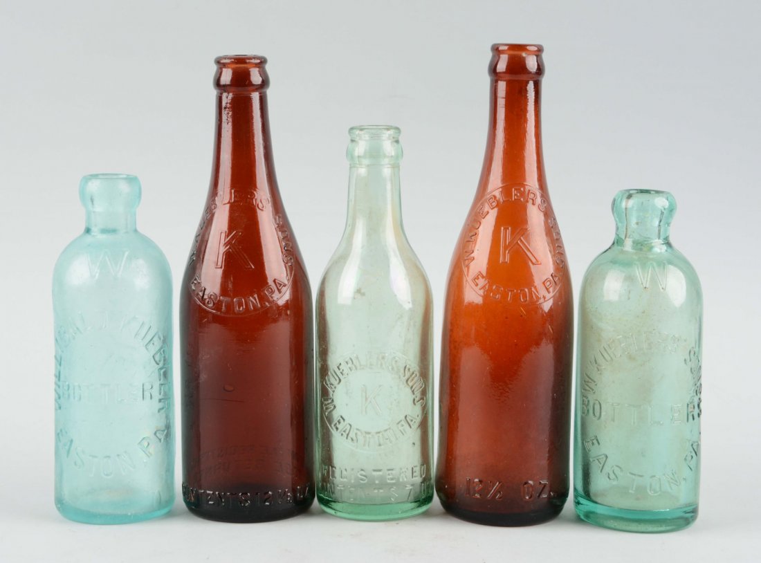 Lot Of 5: Kuebler's Embossed Beer Bottles. (1 of 1)