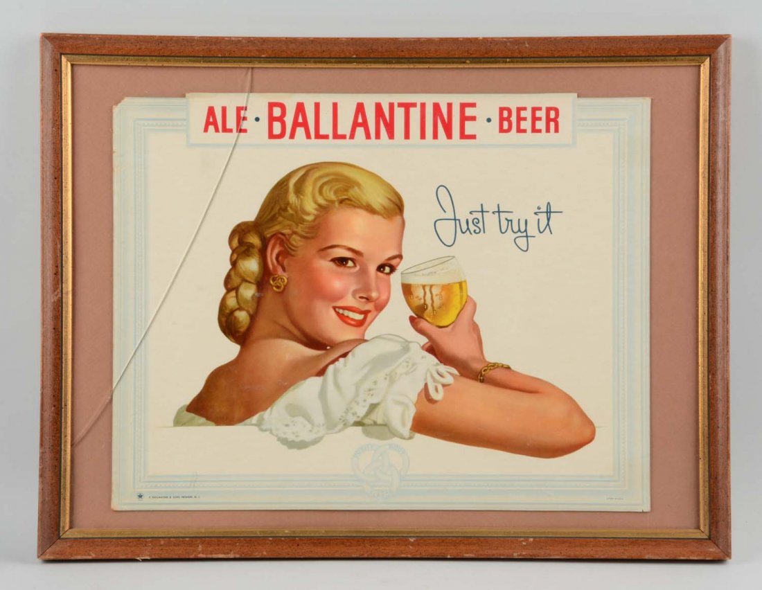Ballantine Beer Cardboard Sign. (1 of 1)