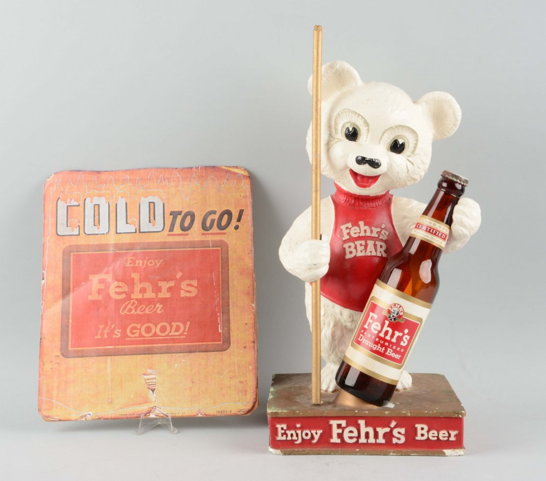 Fehr's White Bear Chalkware Beer Display. (1 of 1)