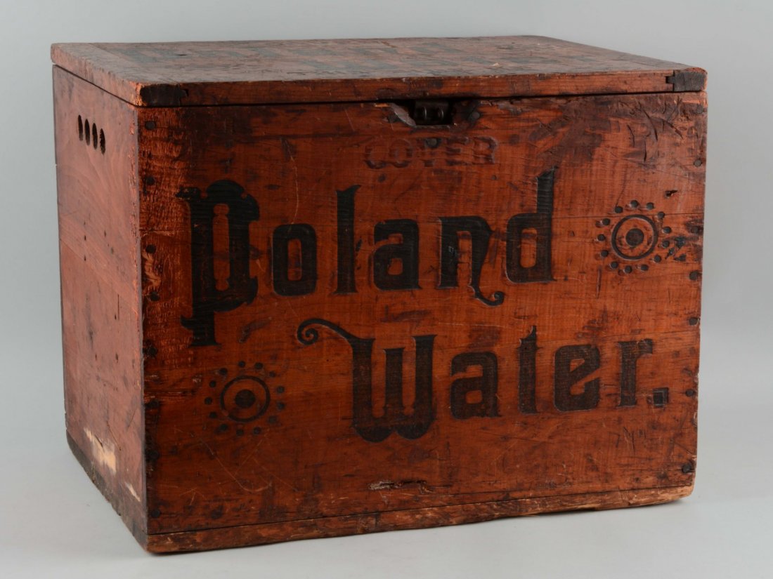 Early Poland Water Wooden Advertising Crate. (1 of 3)