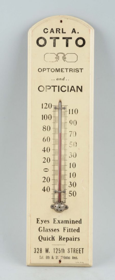 Carl A. Otto Optometrist Advertising Thermometer. (1 of 1)