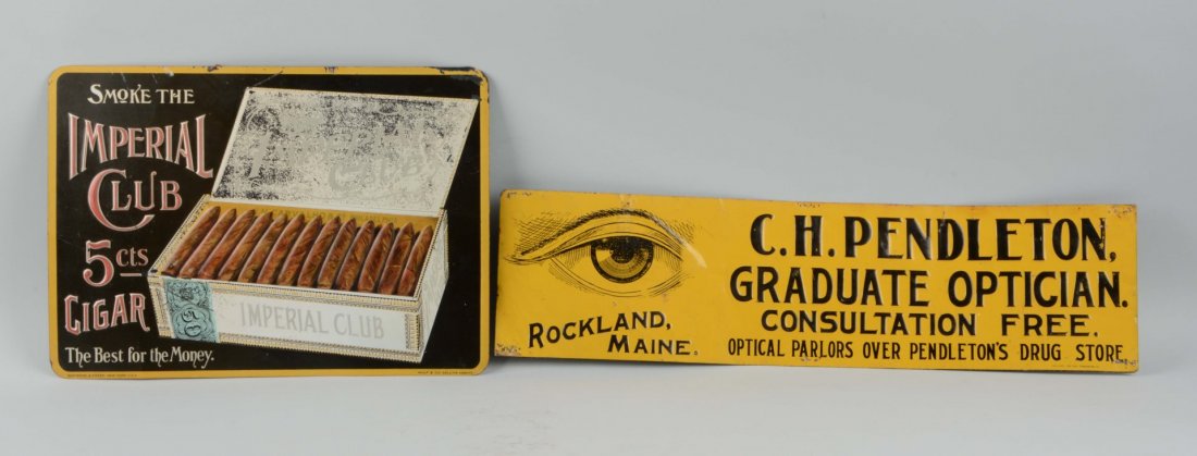 Lot Of 2: Imperial Club & Optical Parlor Signs (1 of 1)