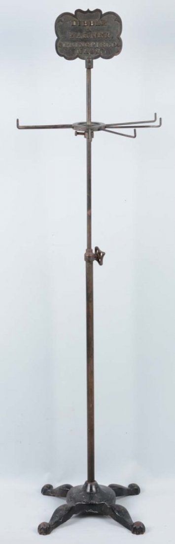 Dibble & Warner Shoulder Brace rack.: Very early piece from east Hampton, Mass. Rack was used to hang different size shoulder braces. Missing 4 rods. Condition (Good - Very Good). Size 55'' T.