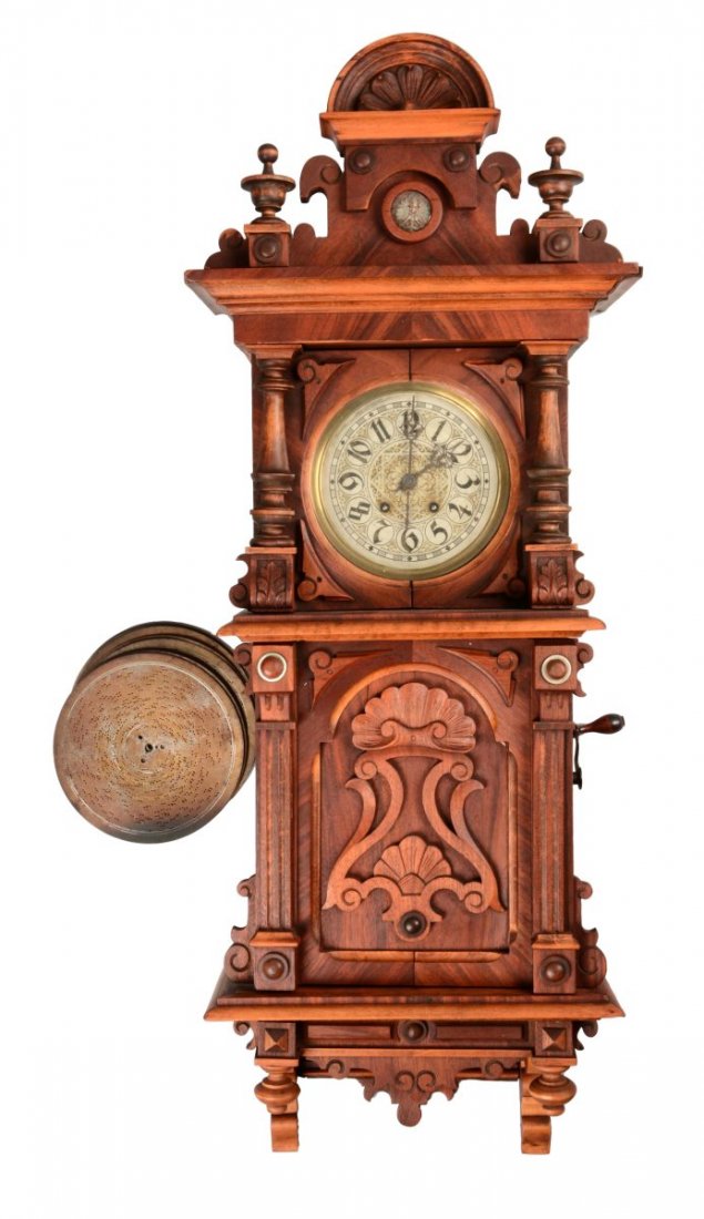 Symphonion Disk Music Box Wall Clock.