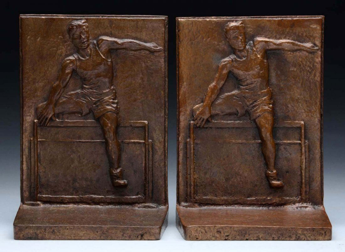 Pair of Hurdler Bookends. (1 of 2)