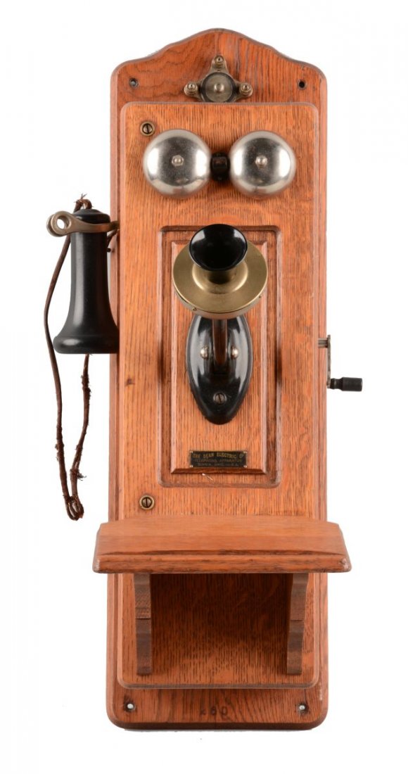 The Dean Electric Co. Wooden Wall Phone. (1 of 2)