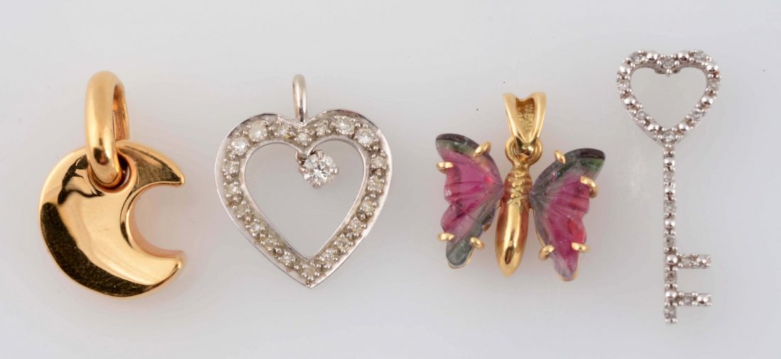 Lot Of 4: Four Gold Pendants. (1 of 1)