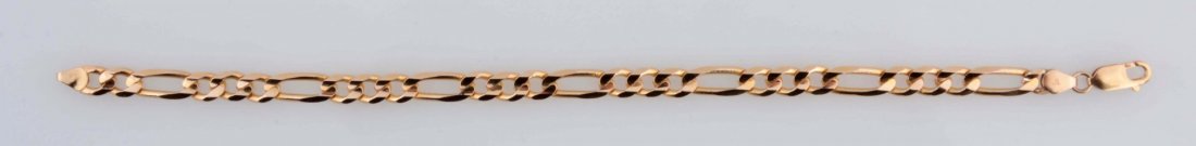 9-¼" Gold Figaro Bracelet. (1 of 3)