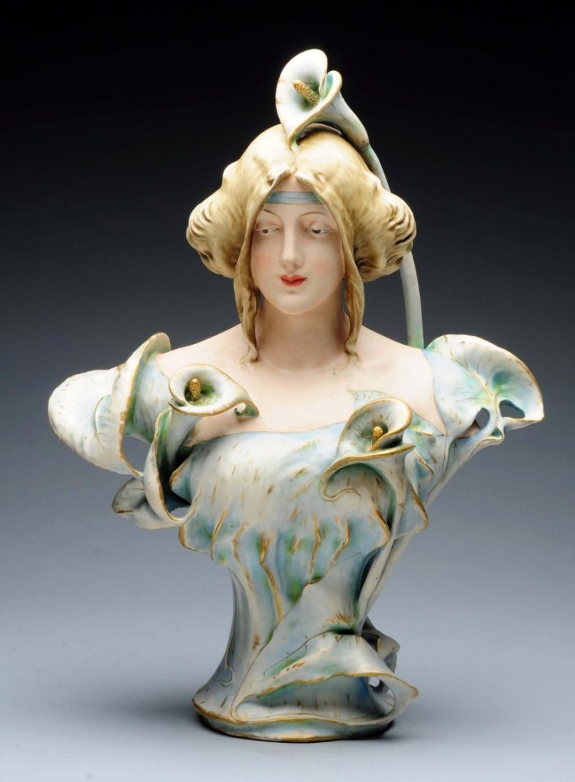 Ernst Wahliss Co. Ceramic Bust of Woman. (1 of 4)