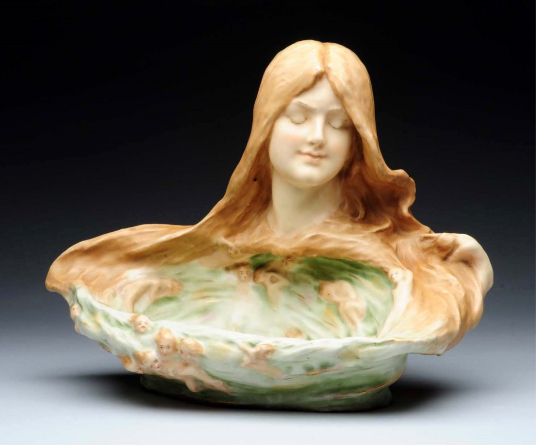 Amphora Ceramic Art Nouveau Centerpiece “Fates”. (1 of 10)