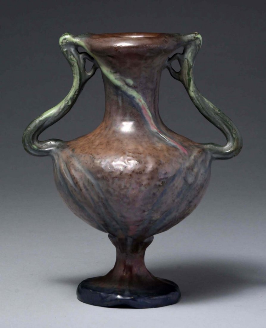 Amphora Ceramic 2-Handled Footed Vase. (1 of 3)