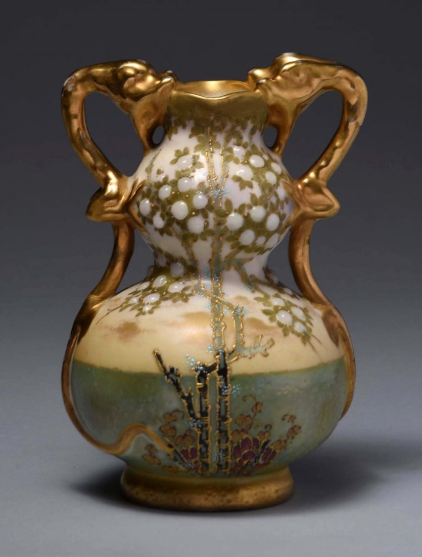 Amphora Ceramic Vase w/ Applied Dragon Handles. (1 of 3)