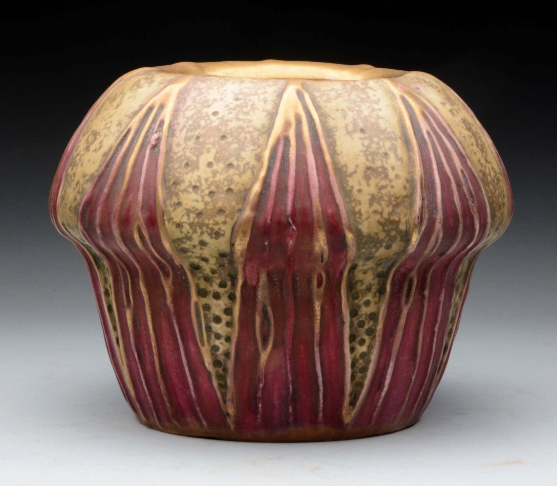 Amphora Ceramic Secessionist Leaf Vase. (1 of 4)