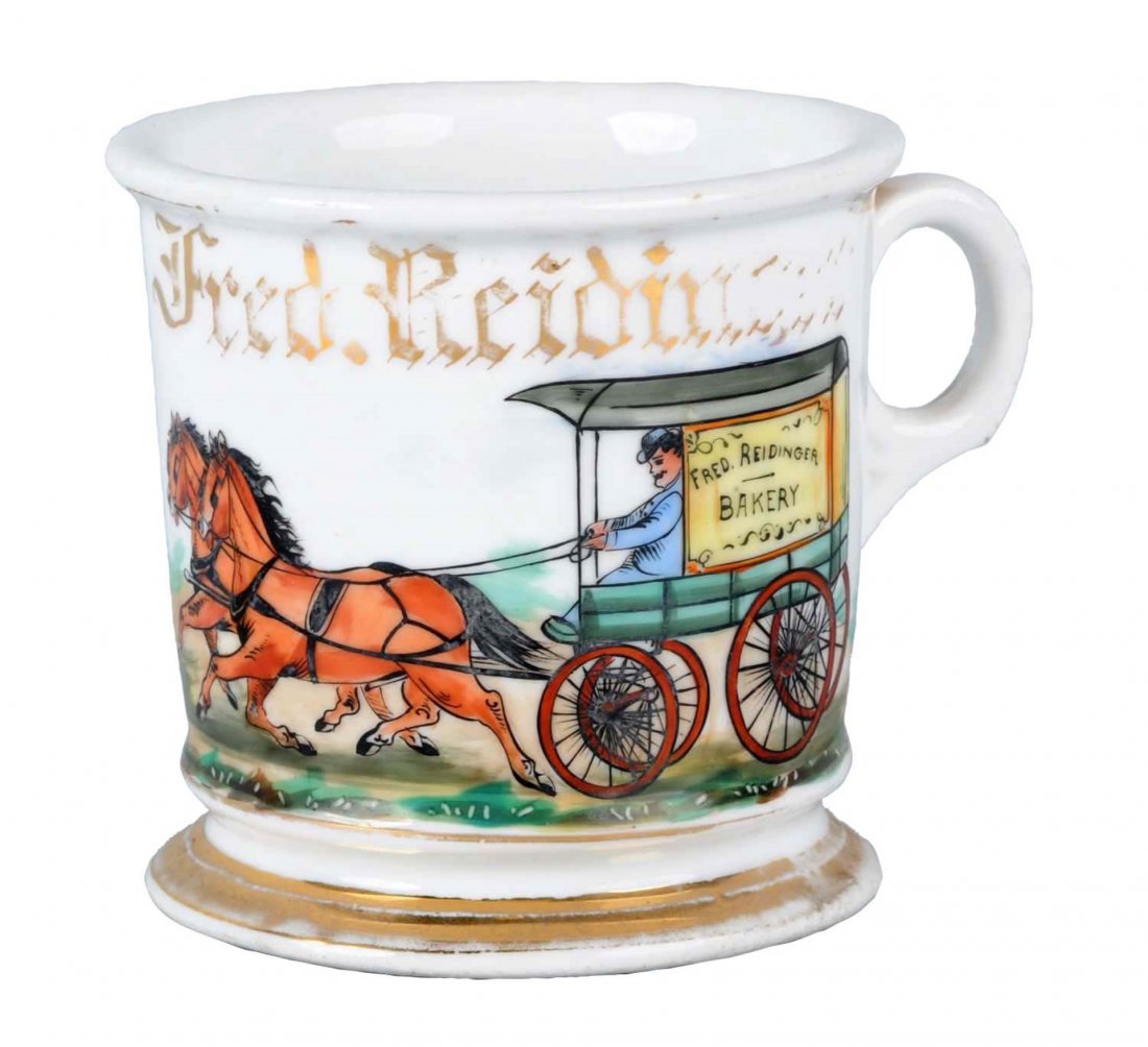 Bakery Horse Drawn Delivery Wagon Shaving Mug. (1 of 3)