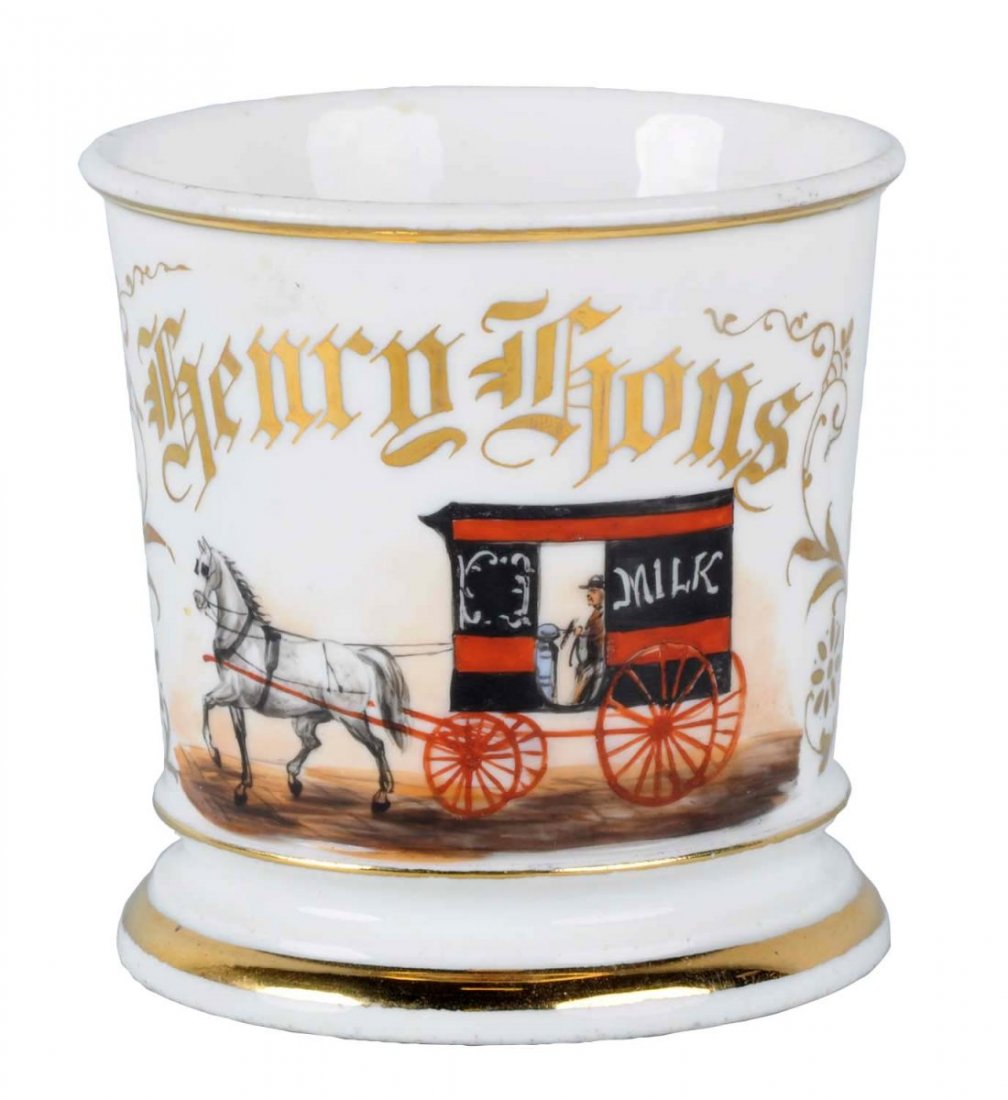 Horse Drawn Milk Wagon Shaving Mug. (1 of 4)