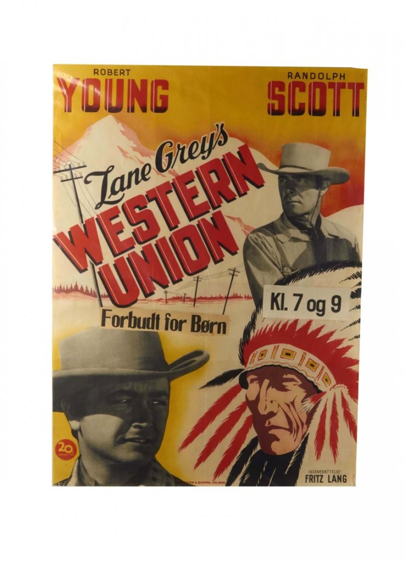 Original Western Union Danish Movie Poster (1 of 1)