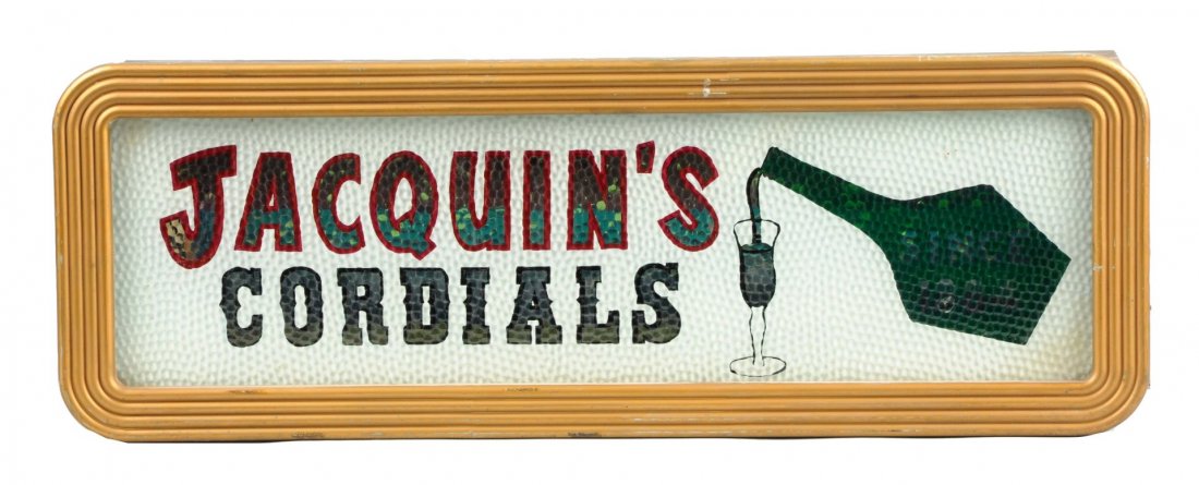 Jacquin's Cordials Reverse Glass Light-Up Box Sign (1 of 2)