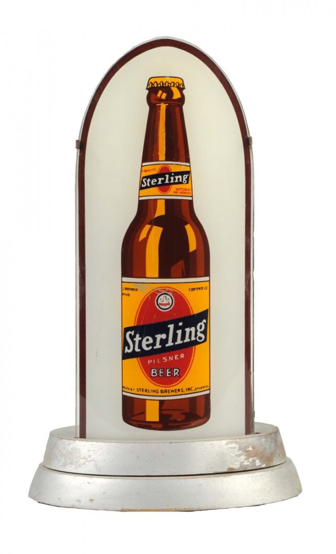 Sterling Beer Reverse Glass Bullet Light Up Sign. (1 of 2)
