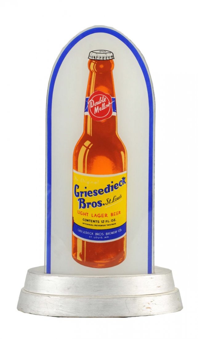Griesedieck Bros Beer Reverse Glass Light-Up Sign. (1 of 2)
