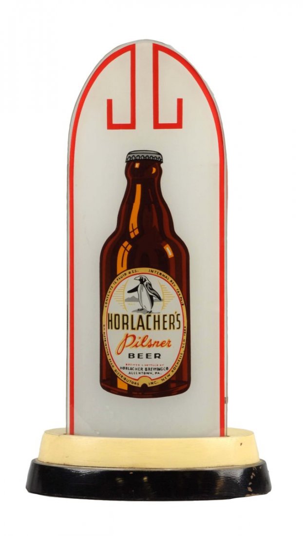 Horlacher's Reverse Glass Bullet Light Up Sign. (1 of 2)