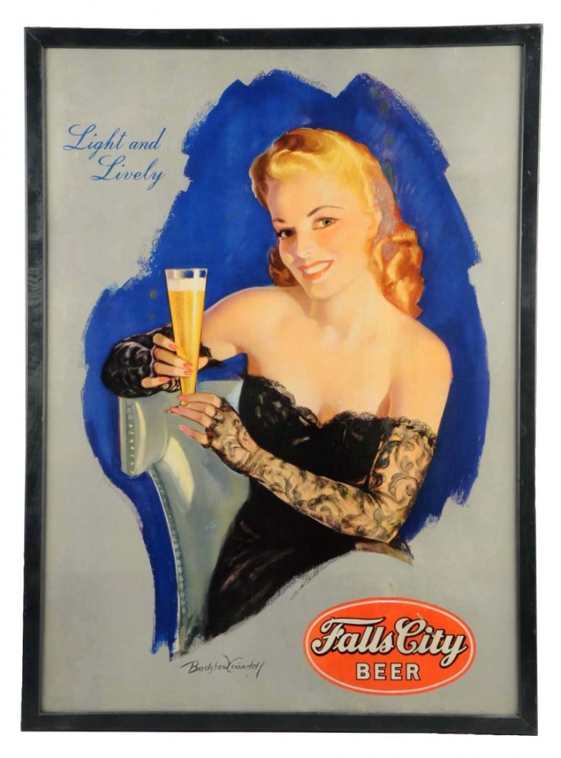 Large Falls City Beer Advertising Sign. (1 of 3)