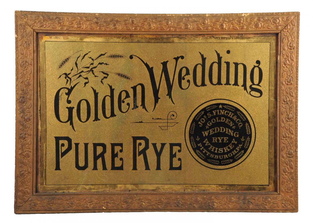 Finch & Co. Golden Wedding Reverse Glass Sign. (1 of 1)