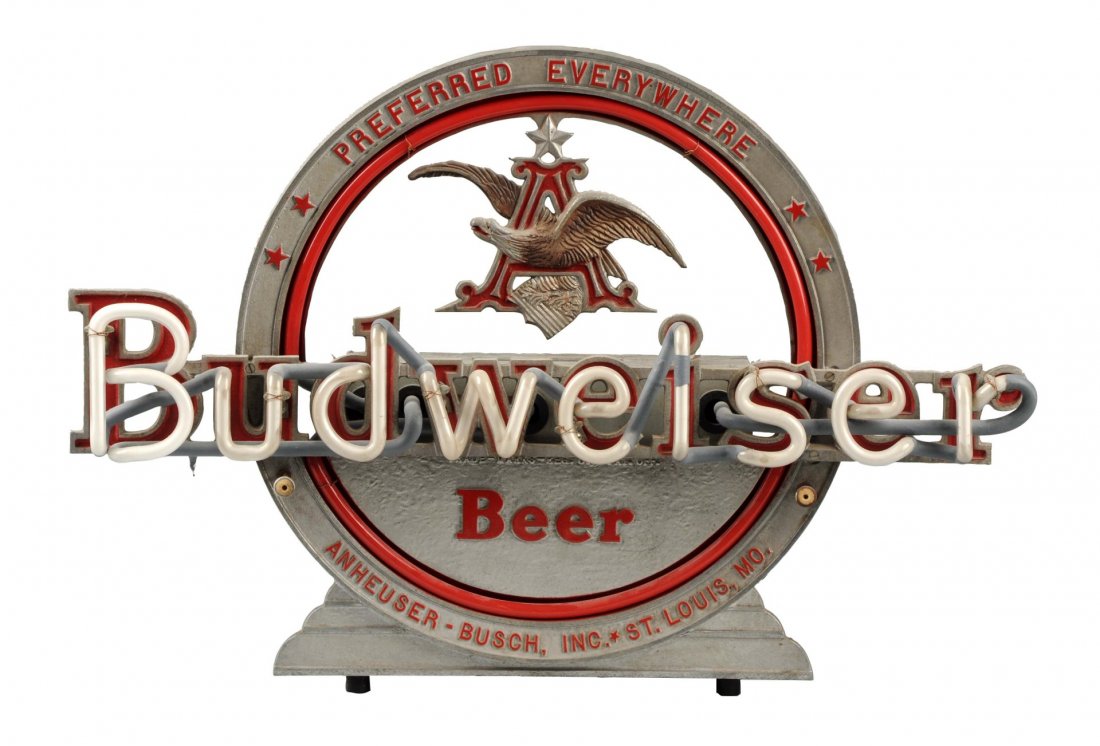 Anheuser-Busch Budweiser Beer Neon Sign. (1 of 2)