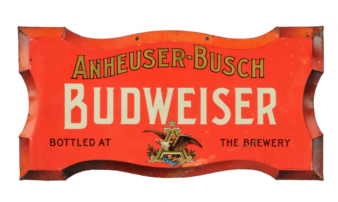 Anheuser-Busch Budweiser Diecut Tin Sign. (1 of 1)