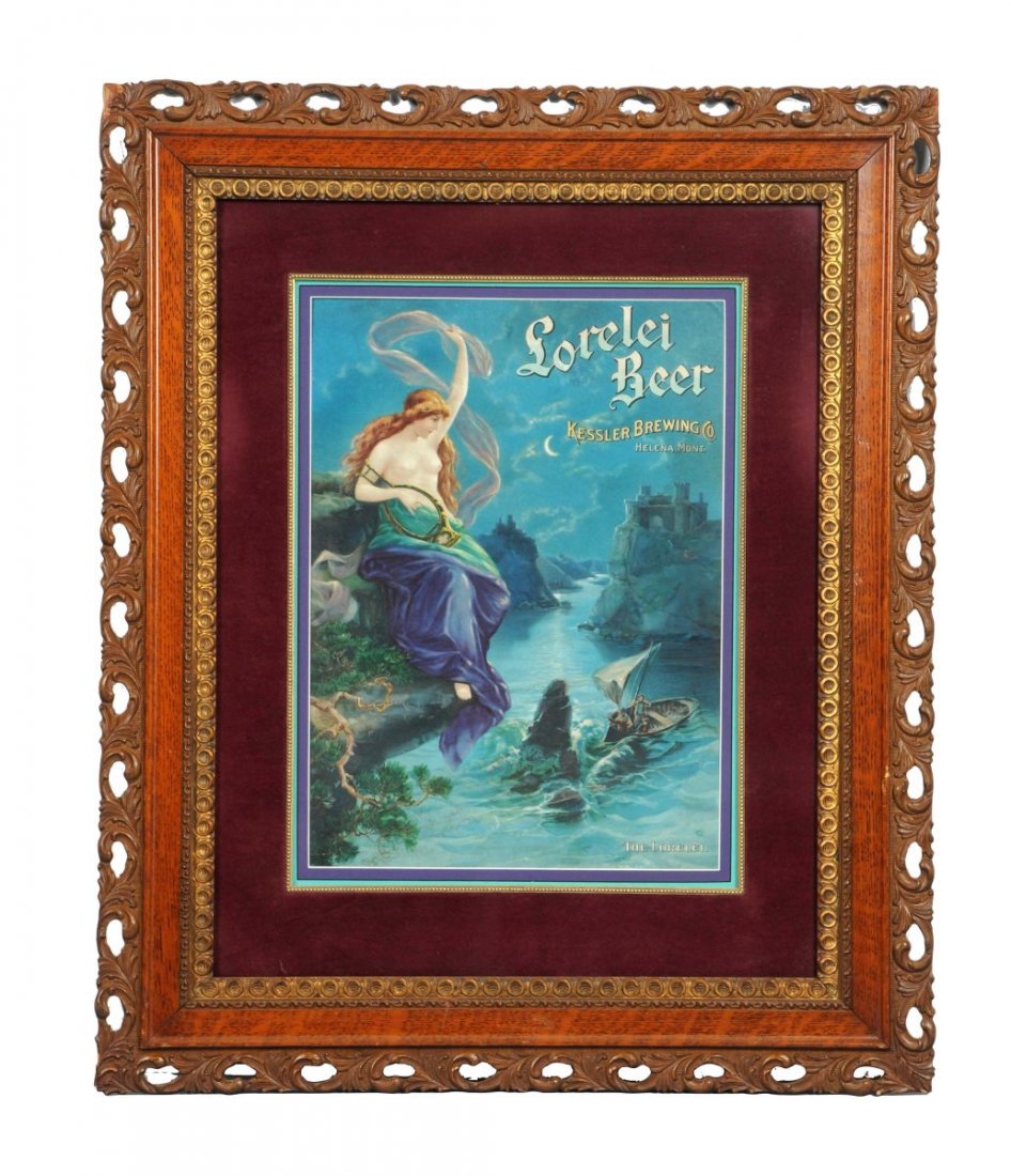 Lorelei Beer Cardboard Adv. Sign from Helena, MT. (1 of 1)