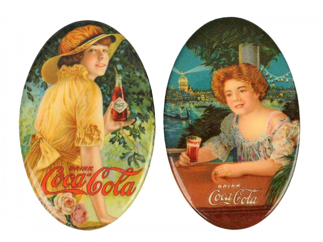 Lot of 2: 1909 & 1916 Coca Cola Pocket Mirrors. (1 of 2)