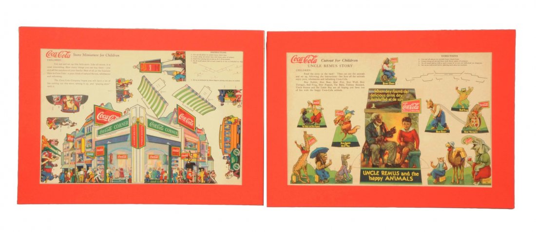 Lot Of 4: Coca-Cola Miniature Store Cutout Sheets. (1 of 3)