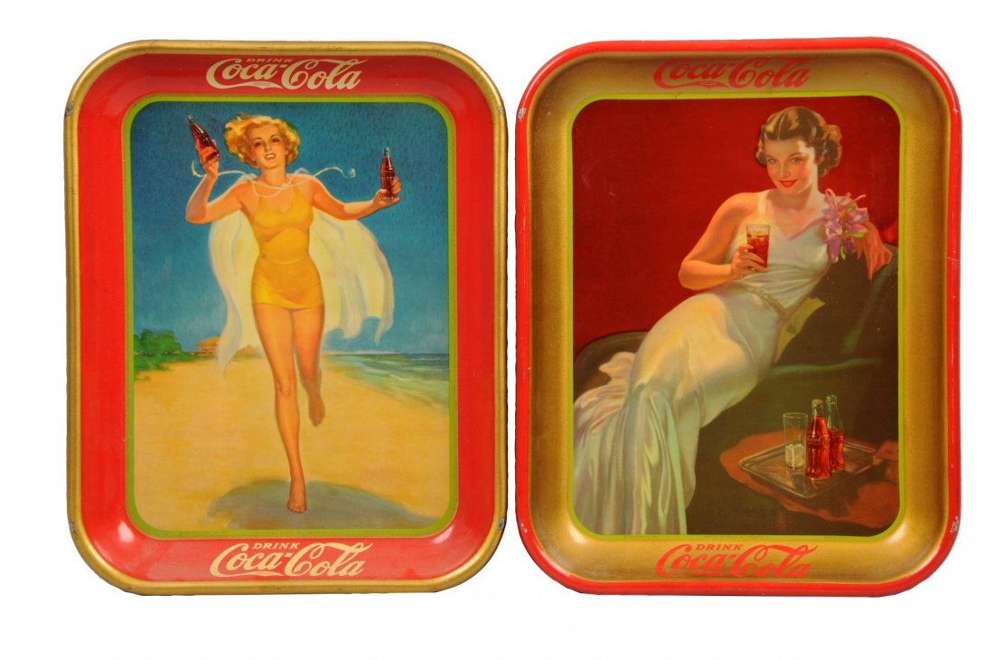 Lot of 2: 1936 & 1937 Coca - Cola Adv. Trays. (1 of 1)