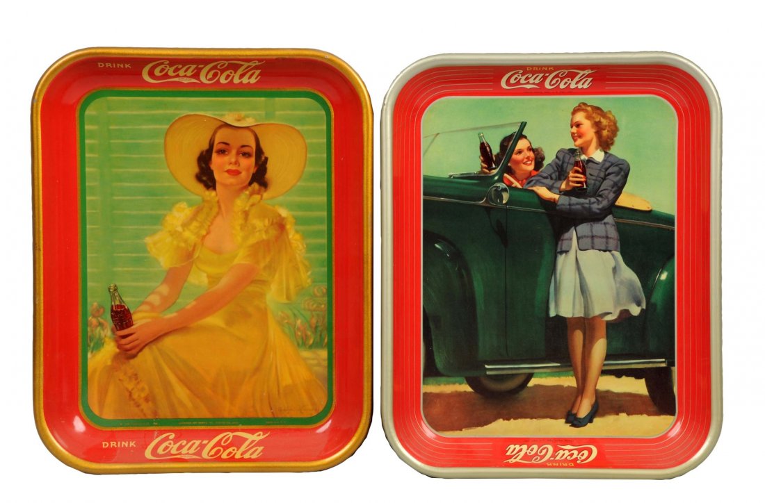 Lot of 2: 1938 & 1942 Coca - Cola Adv. Trays. (1 of 1)