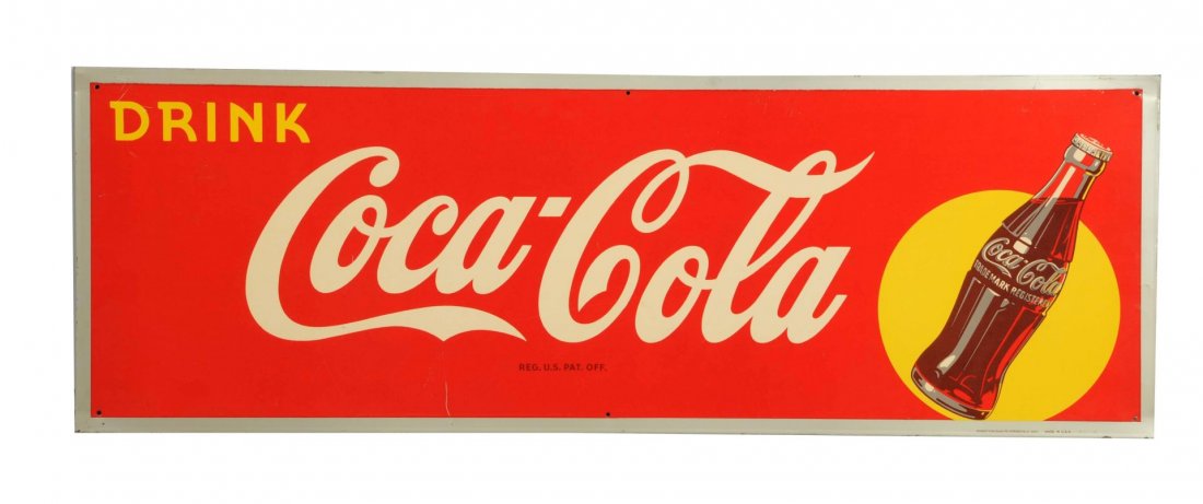 1940's Coca-Cola Tin Advertising Sign. (1 of 1)