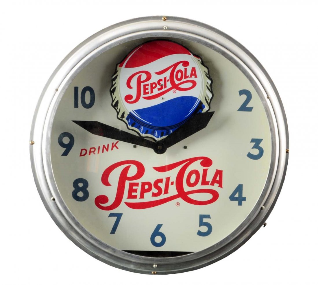 1950's Pepsi - Cola Rocking Cap Clock. (1 of 2)