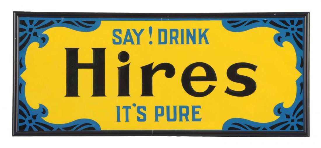 Hires Root Beer Embossed Tin Advertising Sign. (1 of 1)