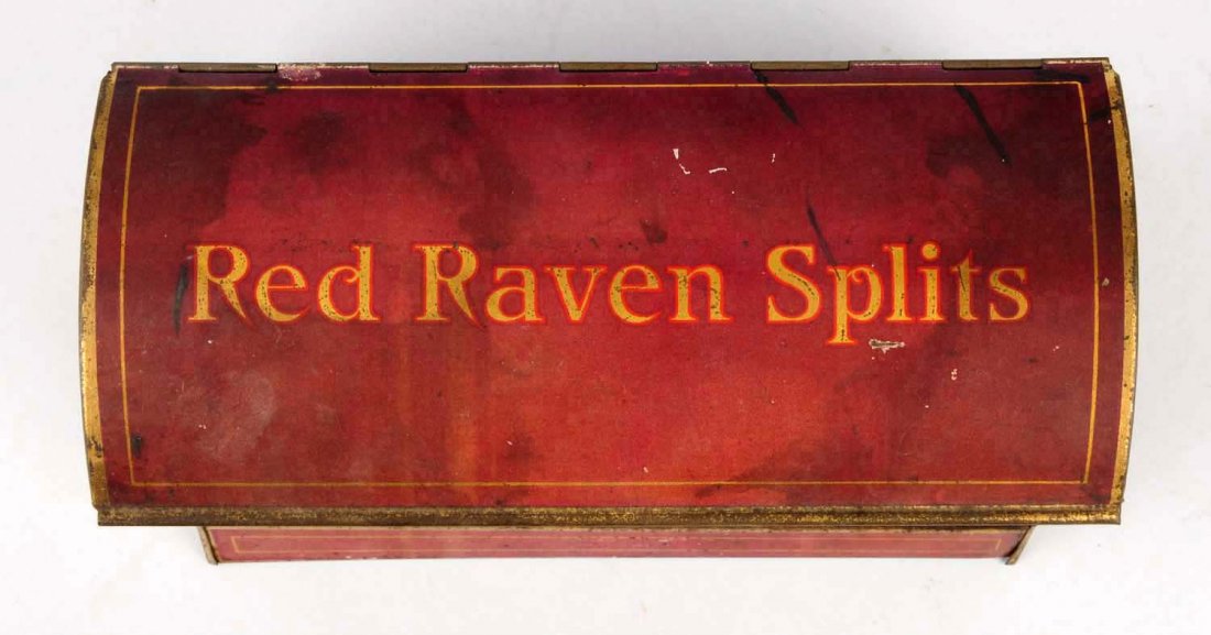 Rare Red Raven Tin Straw Dispenser. (1 of 3)